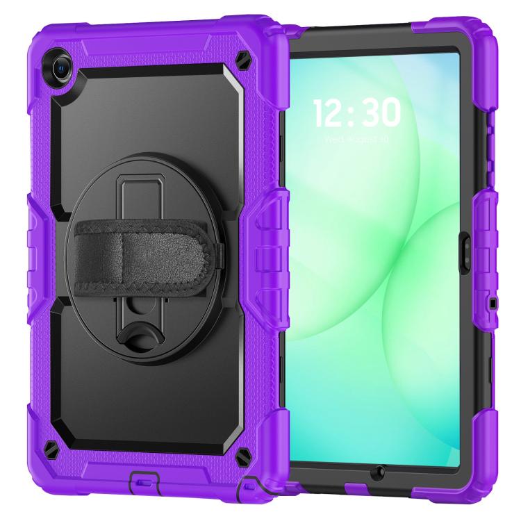 For Samsung Galaxy Tab A11+ / A9+ Silicone Hybrid PC Tablet Case with Shoulder Strap