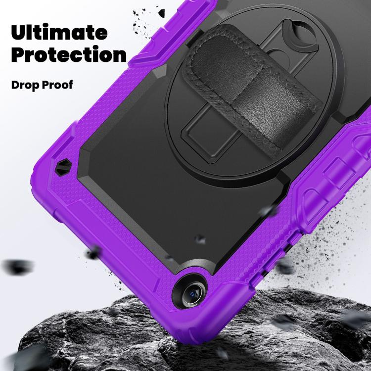 For Samsung Galaxy Tab A11+ / A9+ Silicone Hybrid PC Tablet Case with Shoulder Strap
