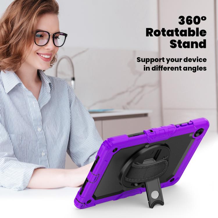 For Samsung Galaxy Tab A11+ / A9+ Silicone Hybrid PC Tablet Case with Shoulder Strap