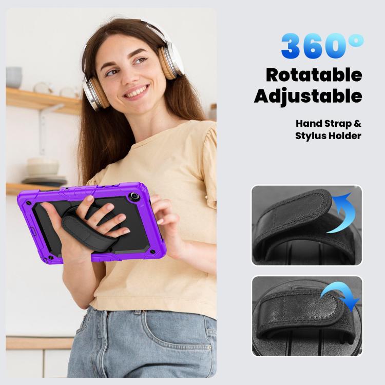 For Samsung Galaxy Tab A11+ / A9+ Silicone Hybrid PC Tablet Case with Shoulder Strap