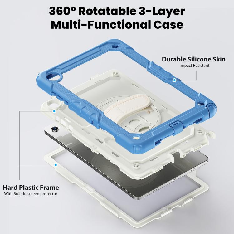 For Samsung Galaxy Tab A11+ / A9+ Silicone Hybrid PC Tablet Case with Shoulder Strap