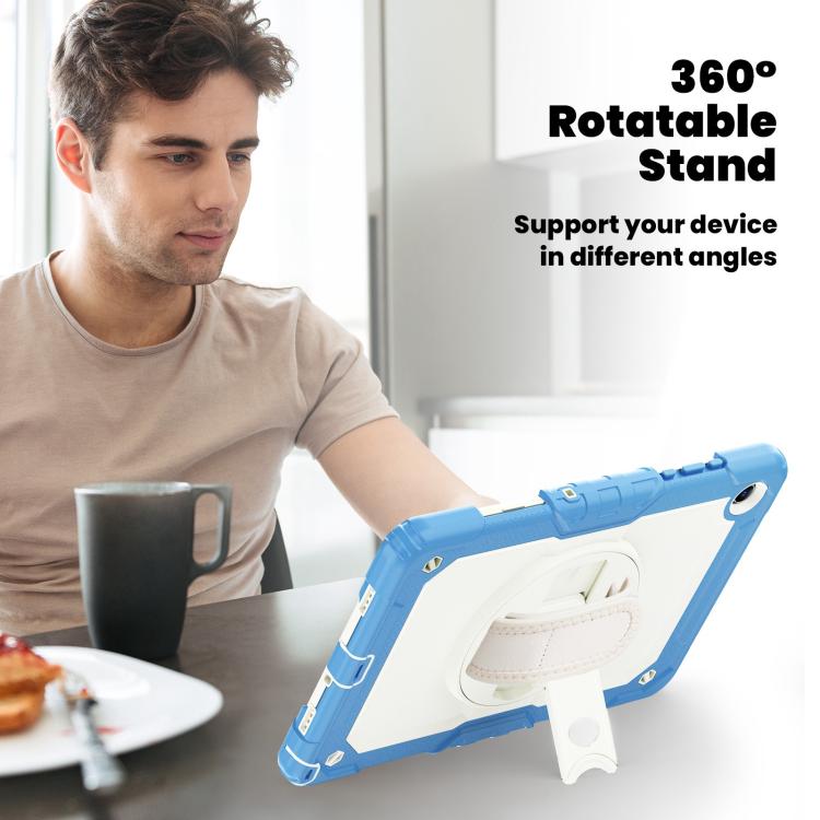 For Samsung Galaxy Tab A11+ / A9+ Silicone Hybrid PC Tablet Case with Shoulder Strap