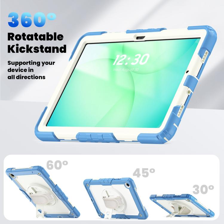 For Samsung Galaxy Tab A11+ / A9+ Silicone Hybrid PC Tablet Case with Shoulder Strap