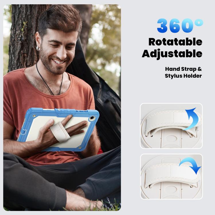 For Samsung Galaxy Tab A11+ / A9+ Silicone Hybrid PC Tablet Case with Shoulder Strap