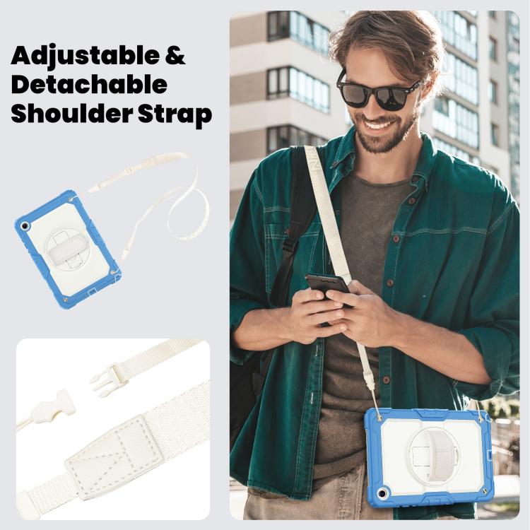For Samsung Galaxy Tab A11+ / A9+ Silicone Hybrid PC Tablet Case with Shoulder Strap