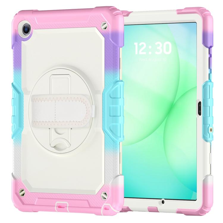 For Samsung Galaxy Tab A11+ / A9+ Silicone Hybrid PC Tablet Case with Shoulder Strap