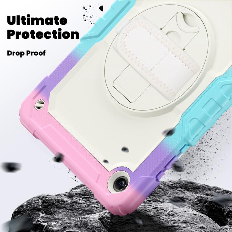 For Samsung Galaxy Tab A11+ / A9+ Silicone Hybrid PC Tablet Case with Shoulder Strap
