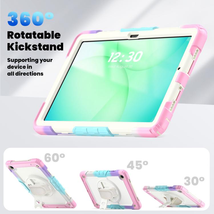 For Samsung Galaxy Tab A11+ / A9+ Silicone Hybrid PC Tablet Case with Shoulder Strap