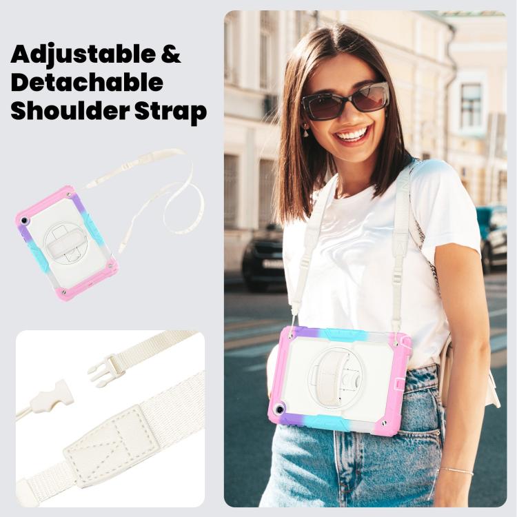 For Samsung Galaxy Tab A11+ / A9+ Silicone Hybrid PC Tablet Case with Shoulder Strap
