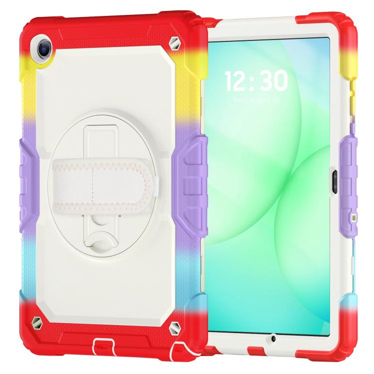 For Samsung Galaxy Tab A11+ / A9+ Silicone Hybrid PC Tablet Case with Shoulder Strap