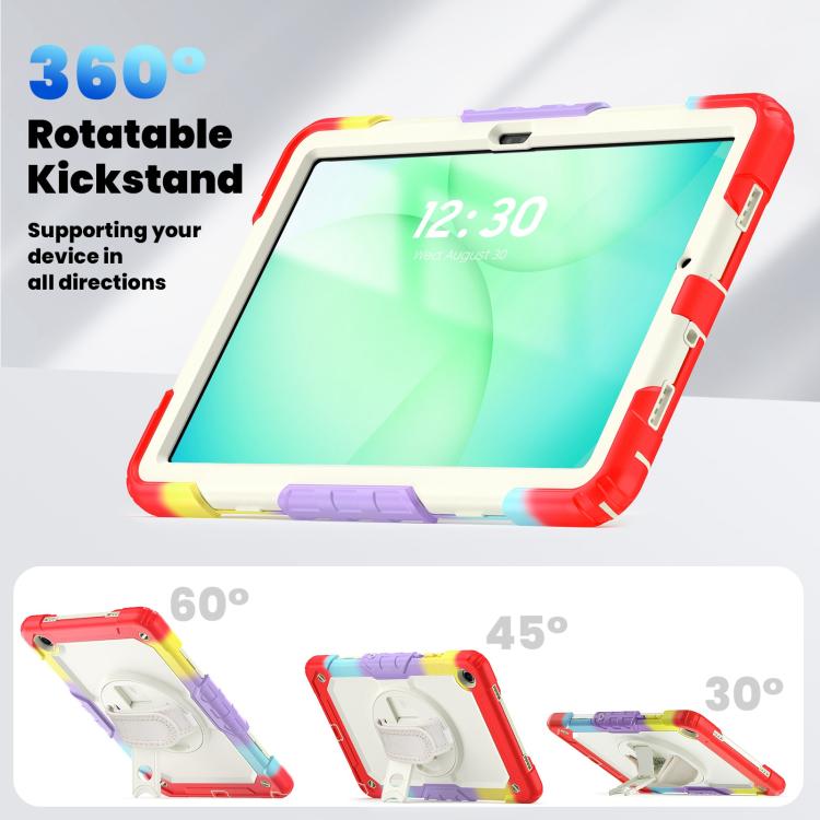 For Samsung Galaxy Tab A11+ / A9+ Silicone Hybrid PC Tablet Case with Shoulder Strap