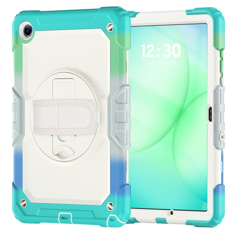 For Samsung Galaxy Tab A11+ / A9+ Silicone Hybrid PC Tablet Case with Shoulder Strap