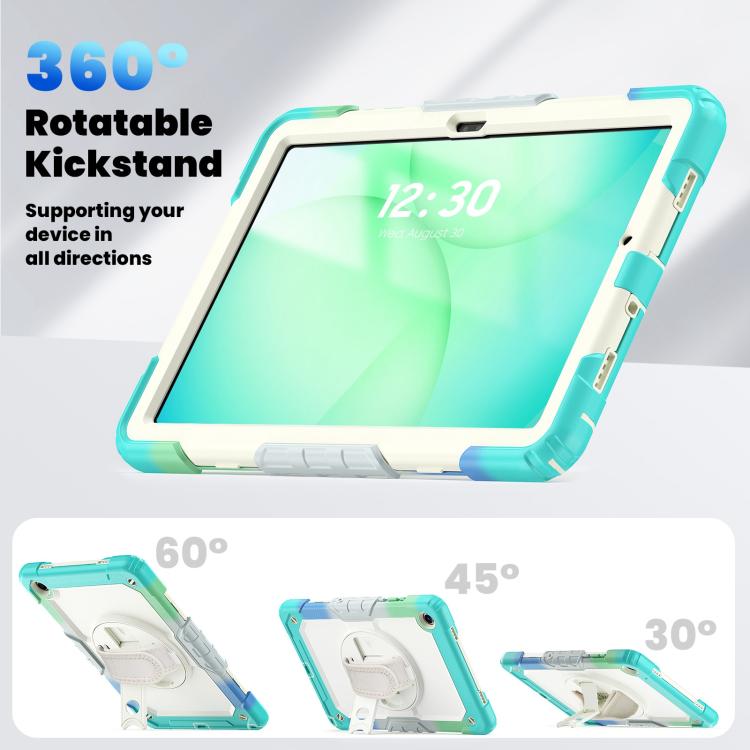 For Samsung Galaxy Tab A11+ / A9+ Silicone Hybrid PC Tablet Case with Shoulder Strap