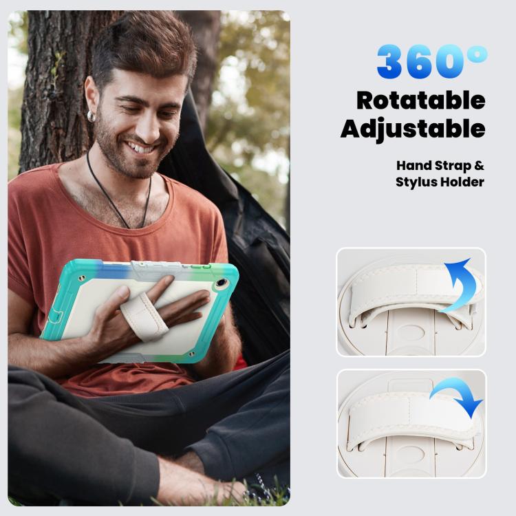 For Samsung Galaxy Tab A11+ / A9+ Silicone Hybrid PC Tablet Case with Shoulder Strap