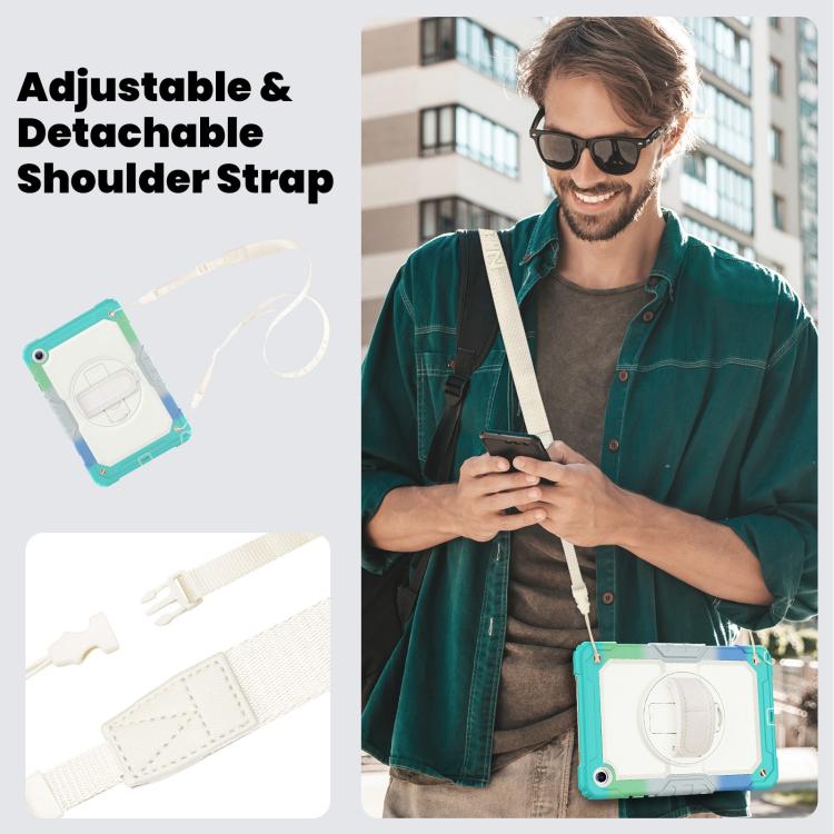 For Samsung Galaxy Tab A11+ / A9+ Silicone Hybrid PC Tablet Case with Shoulder Strap