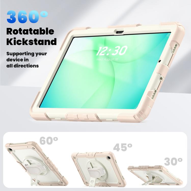 For Samsung Galaxy Tab A11+ / A9+ Silicone Hybrid PC Tablet Case with Shoulder Strap