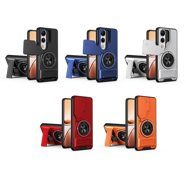 For vivo V50 Lite 5G Lens Sliding Window Multifunctional Magnetic Shockproof Phone Case