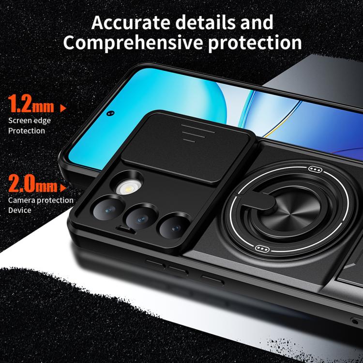 For vivo Y100 5G / V30 Lite 5G Lens Sliding Window Multifunctional Magnetic Shockproof Phone Case