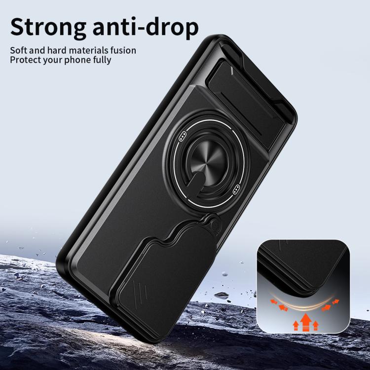 For vivo V50 5G Lens Sliding Window Multifunctional Magnetic Shockproof Phone Case