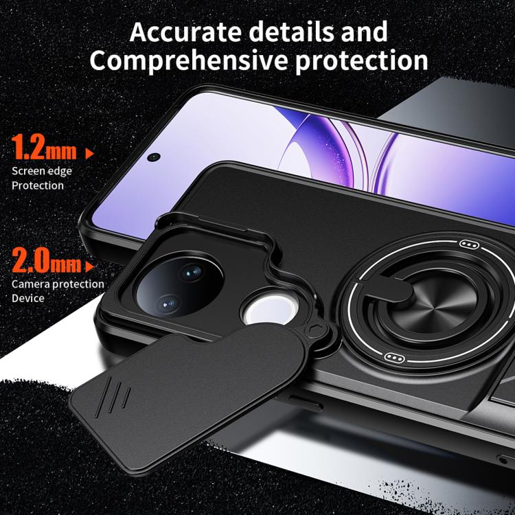 For vivo V50 5G Lens Sliding Window Multifunctional Magnetic Shockproof Phone Case