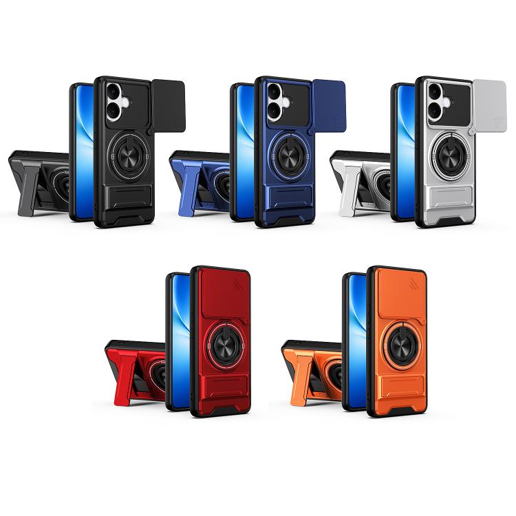 For vivo V60 Lite 4G / 5G Lens Sliding Window Multifunctional Magnetic Shockproof Phone Case
