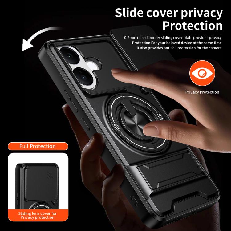 For vivo V60 Lite 4G / 5G Lens Sliding Window Multifunctional Magnetic Shockproof Phone Case