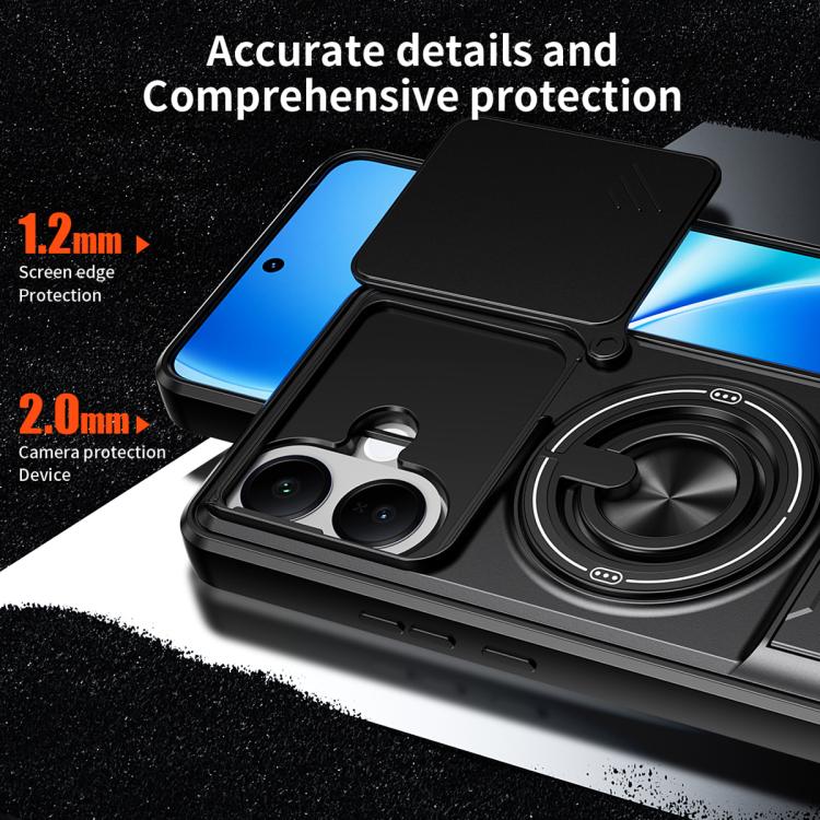 For vivo V60 Lite 4G / 5G Lens Sliding Window Multifunctional Magnetic Shockproof Phone Case