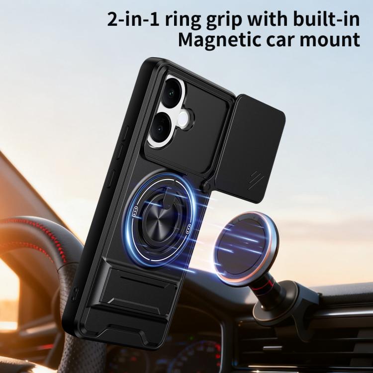 For vivo V60 Lite 4G / 5G Lens Sliding Window Multifunctional Magnetic Shockproof Phone Case