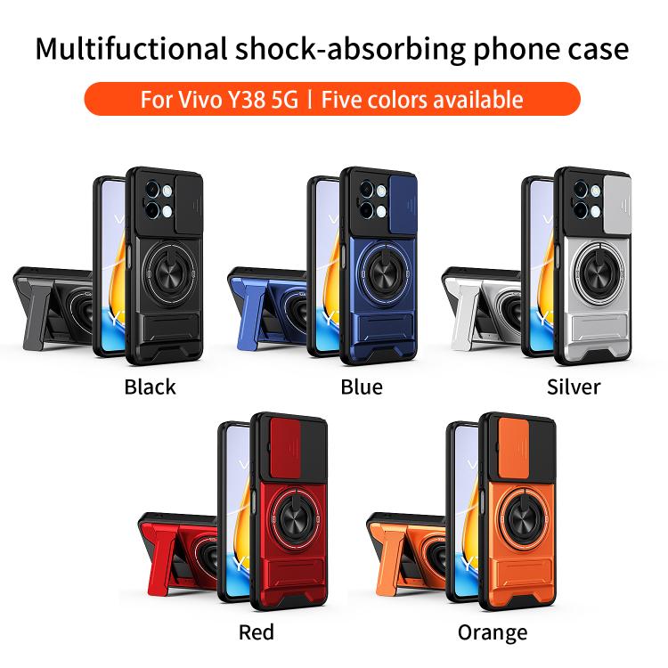 For vivo Y38 5G Lens Sliding Window Multifunctional Magnetic Shockproof Phone Case