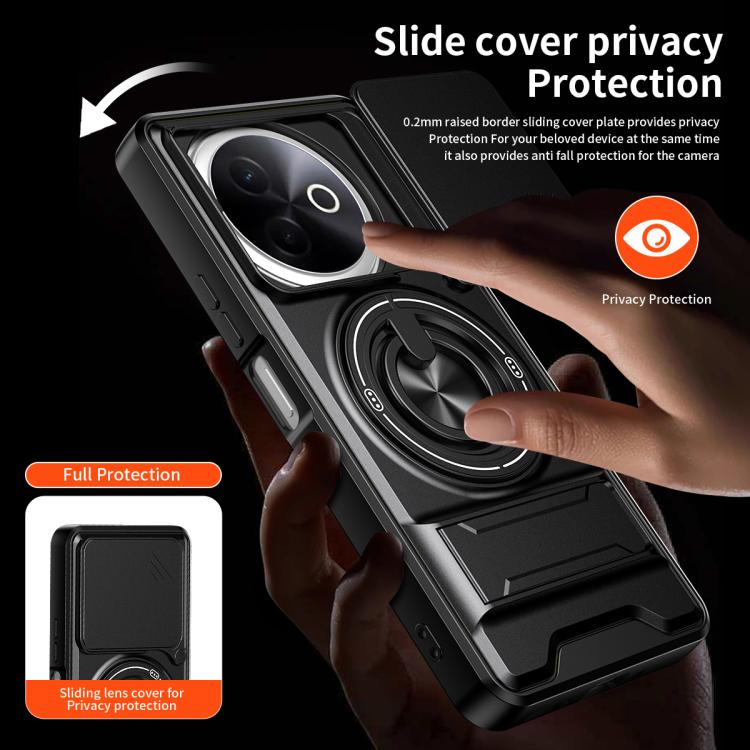 For vivo Y39 5G Lens Sliding Window Multifunctional Magnetic Shockproof Phone Case