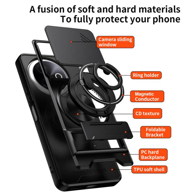 For vivo Y39 5G Lens Sliding Window Multifunctional Magnetic Shockproof Phone Case