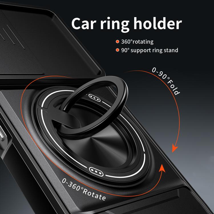 For vivo Y03 4G Lens Sliding Window Multifunctional Magnetic Shockproof Phone Case