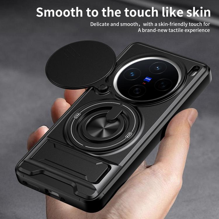 For vivo X200 5G Lens Sliding Window Multifunctional Magnetic Shockproof Phone Case