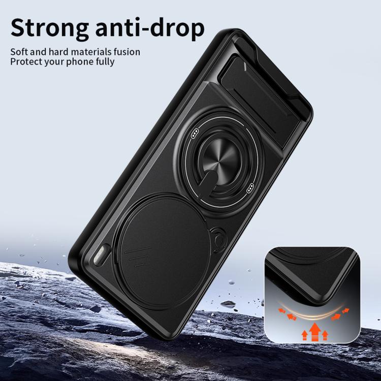 For vivo X200 5G Lens Sliding Window Multifunctional Magnetic Shockproof Phone Case