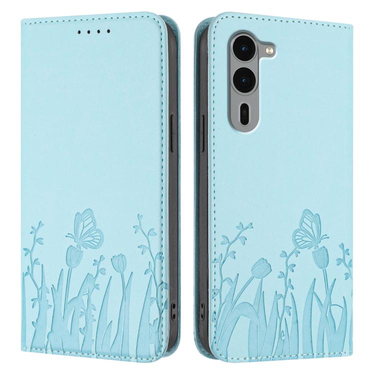 For Fujitsu Arrows We2 Plus Tulips Butterfly Pattern Magnetic Vegan Leather Phone Case