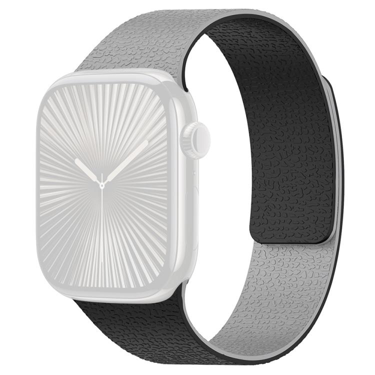 For Apple Watch 38 / 40 / 41 / S11 42mm xDfind Color-blocking Litchi Texture Magnetic Silicone Watch Band