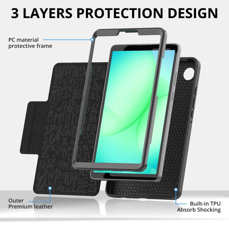 For Samsung Galaxy Tab A11+ / A9+ Smart B Magnetic Holder Leather Tablet Case