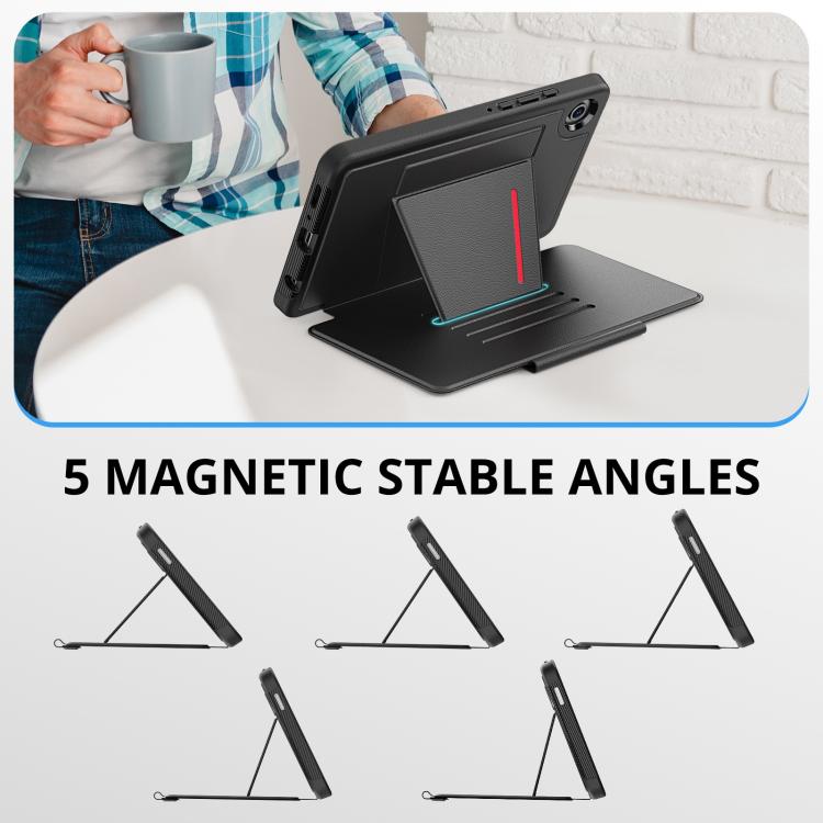 For Samsung Galaxy Tab A11+ / A9+ Smart B Magnetic Holder Leather Tablet Case