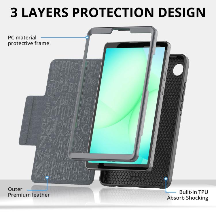 For Samsung Galaxy Tab A11+ / A9+ Smart B Magnetic Holder Leather Tablet Case