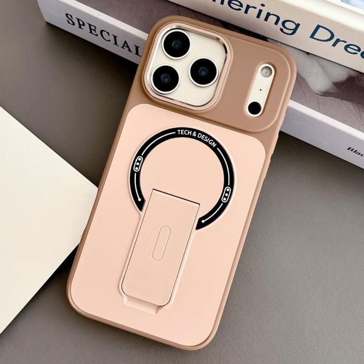 For iPhone 17 Pro Skin-Feel TPU Hybrid PC Magnetic Phone Case with Kickstand