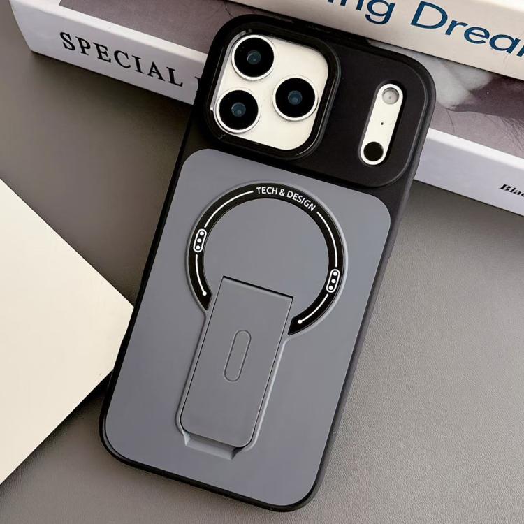 For iPhone 17 Pro Skin-Feel TPU Hybrid PC Magnetic Phone Case with Kickstand