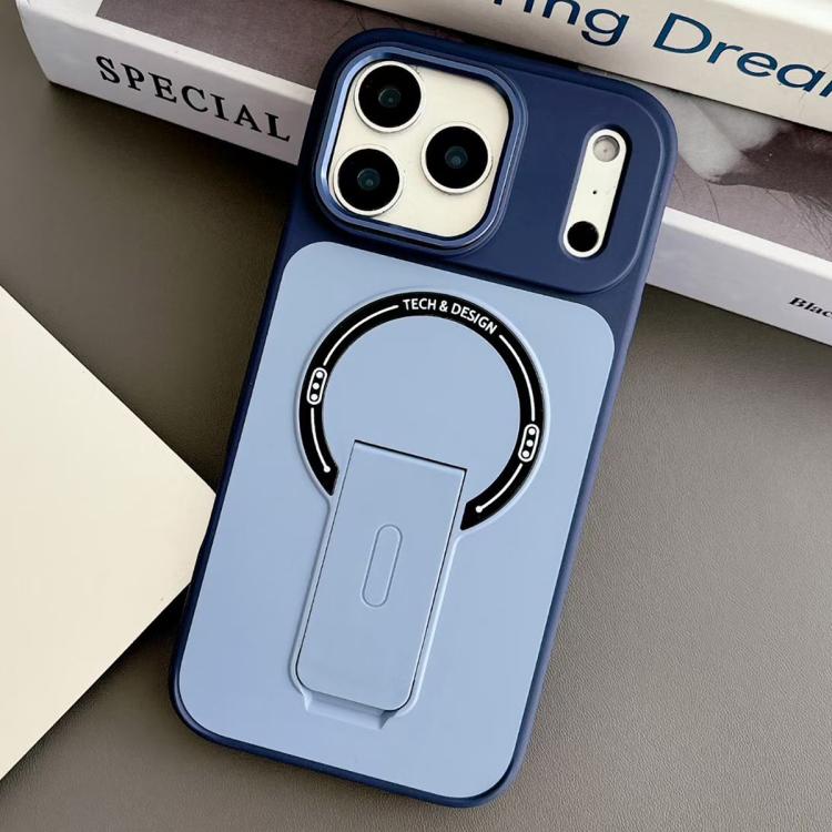 For iPhone 17 Pro Skin-Feel TPU Hybrid PC Magnetic Phone Case with Kickstand