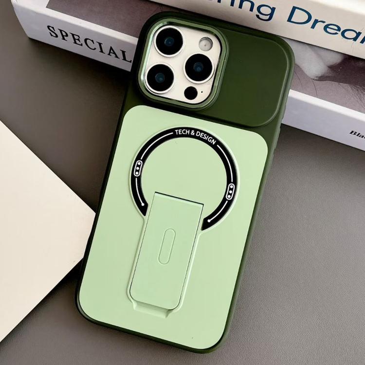 For iPhone 15 Pro Max Skin-Feel TPU Hybrid PC Magnetic Phone Case with Kickstand