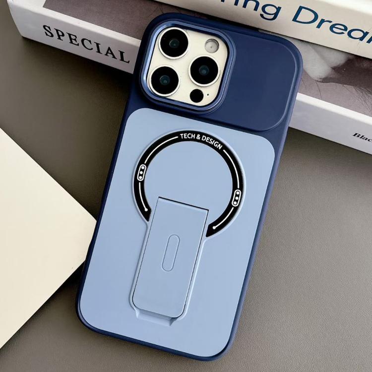 For iPhone 15 Pro Max Skin-Feel TPU Hybrid PC Magnetic Phone Case with Kickstand