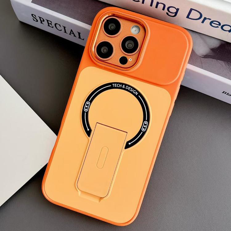 For iPhone 14 Pro Max Skin-Feel TPU Hybrid PC Magnetic Phone Case with Kickstand