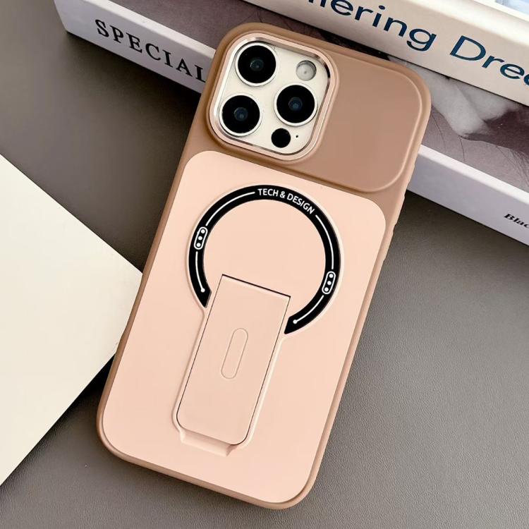 For iPhone 14 Pro Skin-Feel TPU Hybrid PC Magnetic Phone Case with Kickstand