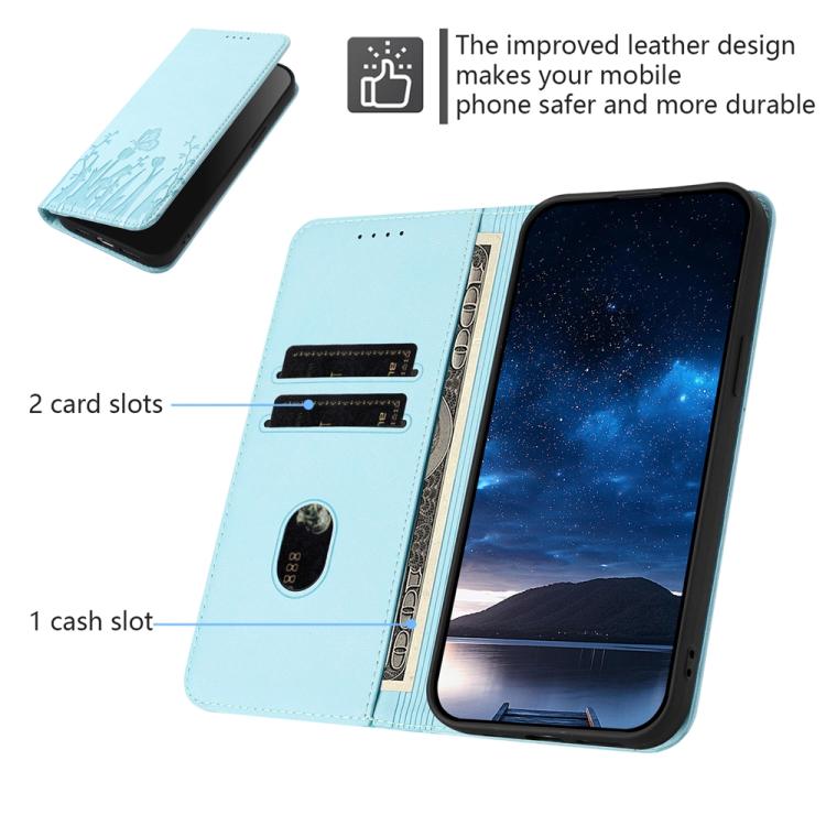 For Infinix Note 50x Tulips Butterfly Pattern Magnetic Vegan Leather Phone Case