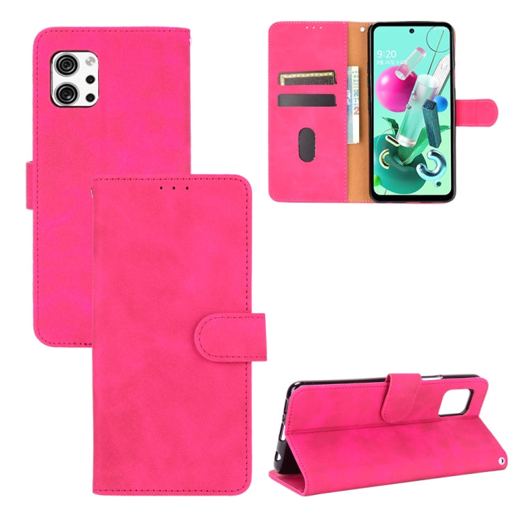 For LG Q92 5G Solid Color Skin Feel Magnetic Buckle Horizontal Flip Calf Texture PU Leather Case with Holder & Card Slots & Wallet