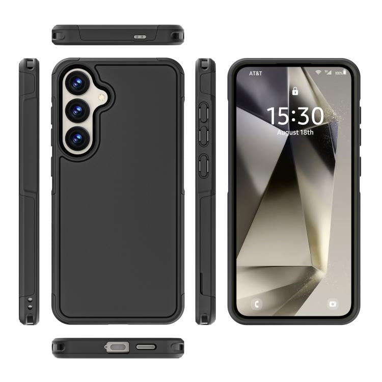 For Samsung Galaxy S25+ 5G RedPepper Armor PC Hybrid TPU Phone Case - Black