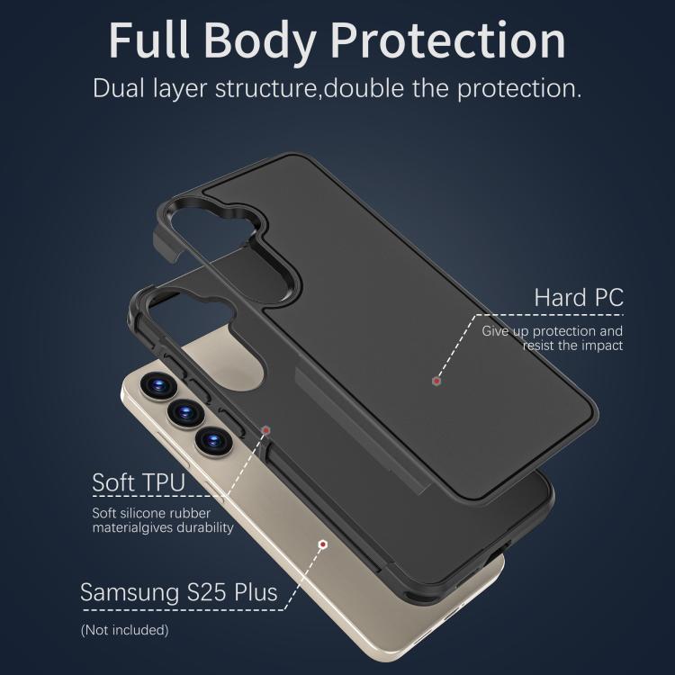 For Samsung Galaxy S25+ 5G RedPepper Armor PC Hybrid TPU Phone Case - Black